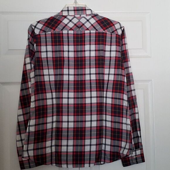 Banana Republic Women's Button Down Fitted Plaid Shirt Size Small - Picture 8 of 11